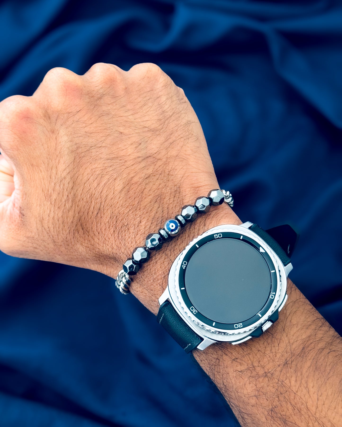 Glamon Aegis Tungsten Evil Eye Bracelet for Men – 316L Stainless Steel Waterproof Luxury Bracelet