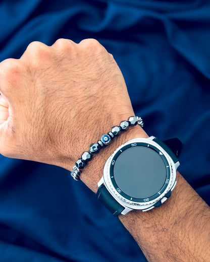 Glamon Aegis Tungsten Evil Eye Bracelet for Men – 316L Stainless Steel Waterproof Luxury Bracelet