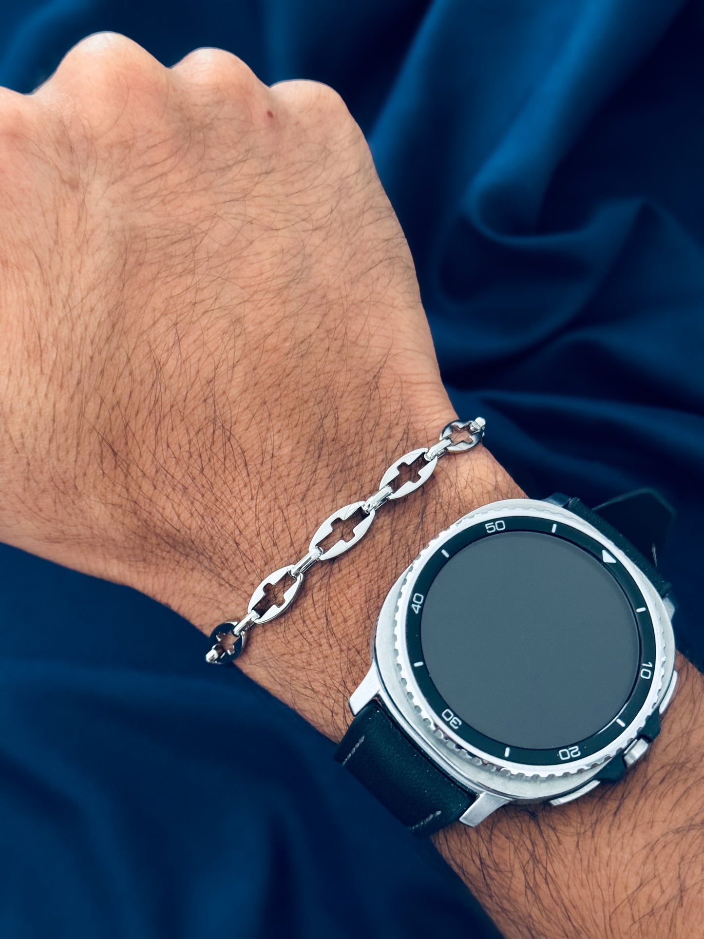 Glamon Heritage Bracelet for Men – Premium Silver 316L Stainless Steel Waterproof Bracelet