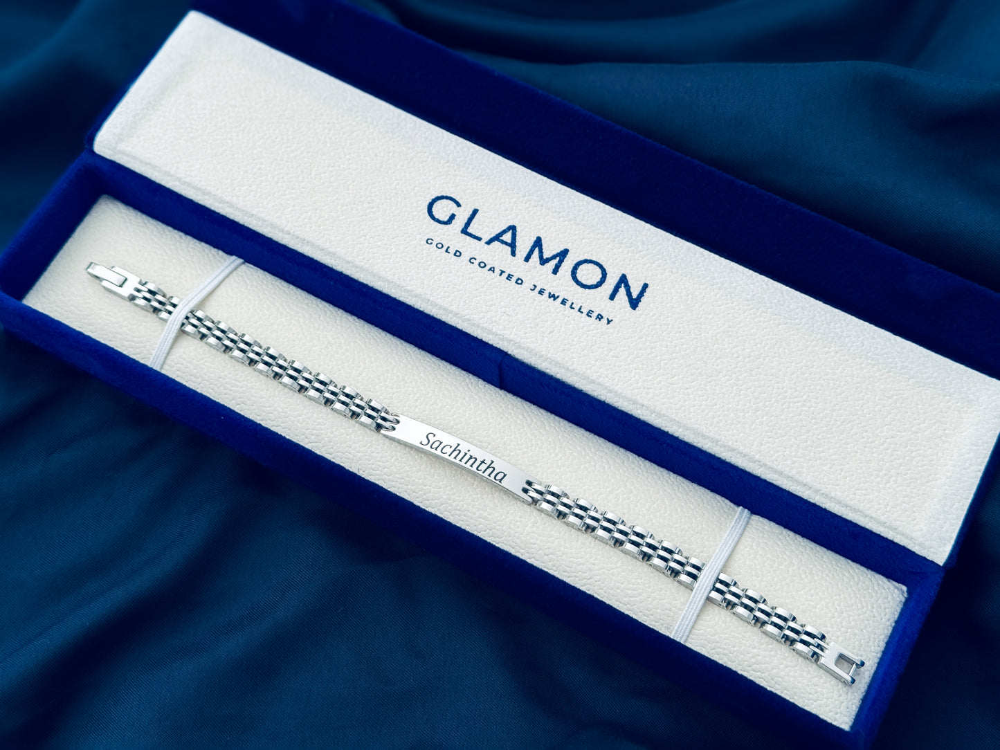Luxury Personalized Name Bracelet for Men – Custom Silver Bracelet Gift for Boyfriend Sri Lanka