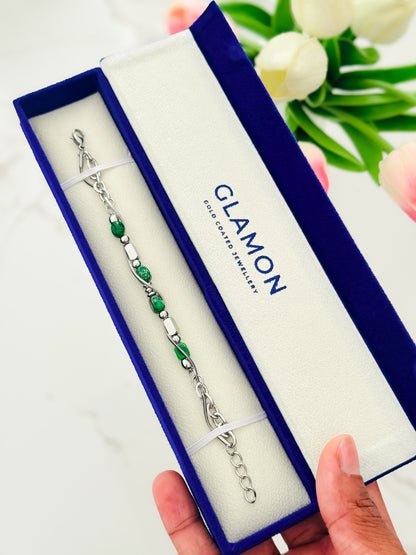 Glamon TerraBox Green Jasper Stone Bracelet – Durable Stainless Steel Luxury Men’s Bracelet