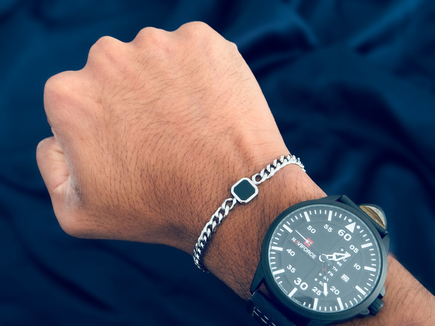 King's Cut Bracelet For Men - SILVER Never Fade High Quality