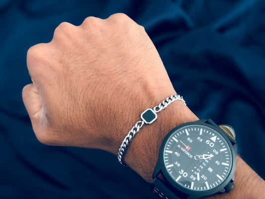 King's Cut Bracelet For Men - SILVER Never Fade High Quality