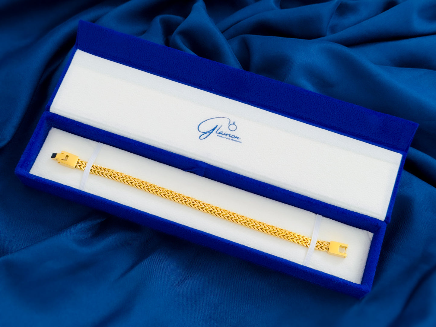 Glamon 6mm Gold Coated Stainless Steel Bracelet for Men | Premium Waterproof Men’s Jewellery