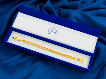 Glamon 6mm Gold Coated Stainless Steel Bracelet for Men | Premium Waterproof Men’s Jewellery