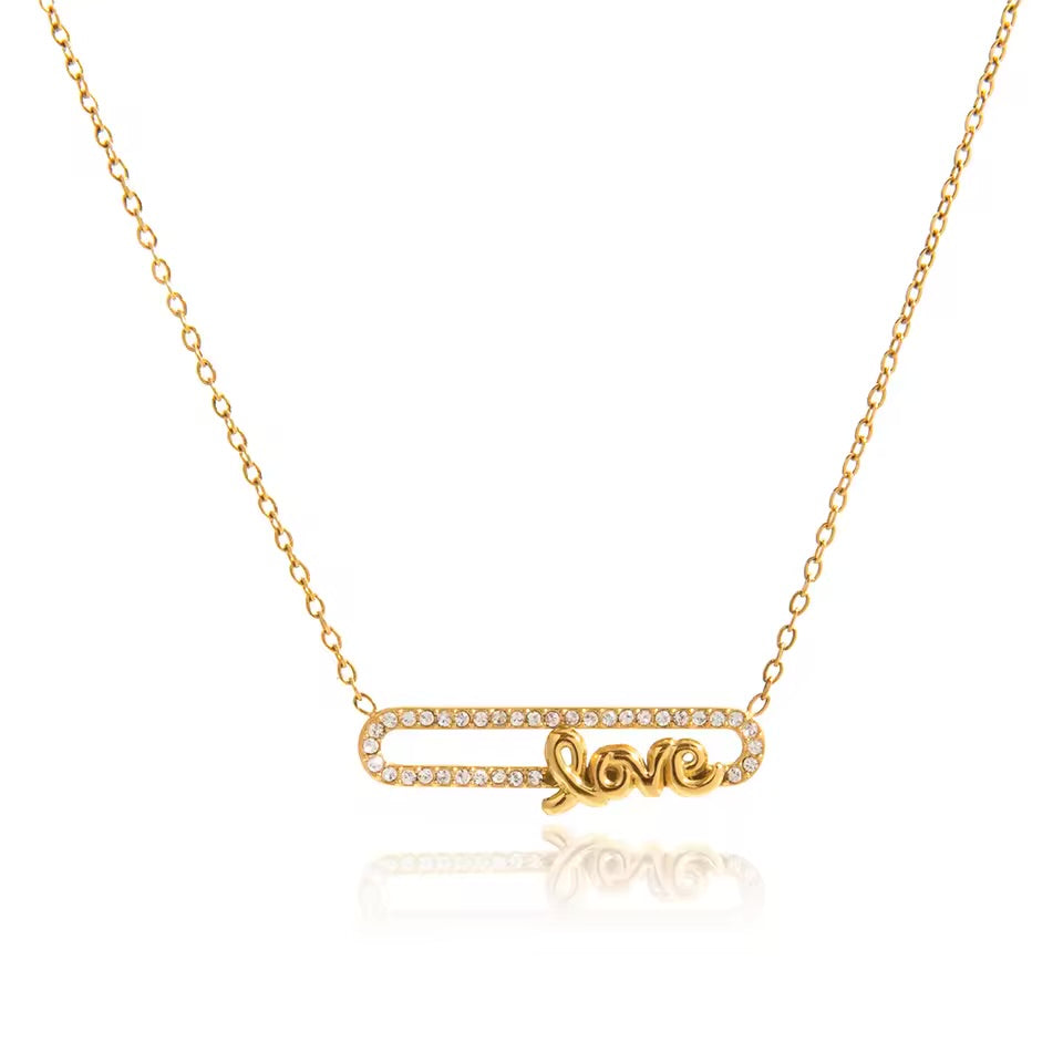 Glamon Forever Love Necklace for Women Luxury Gold Coated Crystal Pendant | High Quality Jewelry Gift for Her