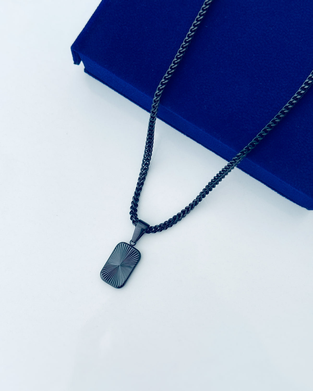 Glamon Solaris Necklace – Black | 3mm Franco Chain for Men