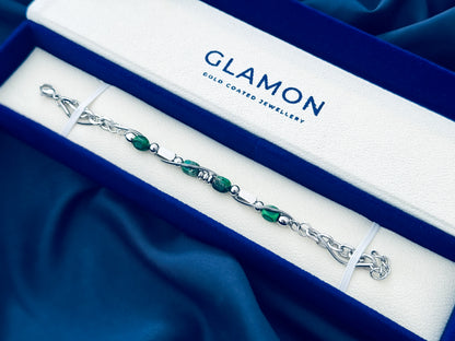 Glamon TerraBox Green Jasper Stone Bracelet – Durable Stainless Steel Luxury Men’s Bracelet