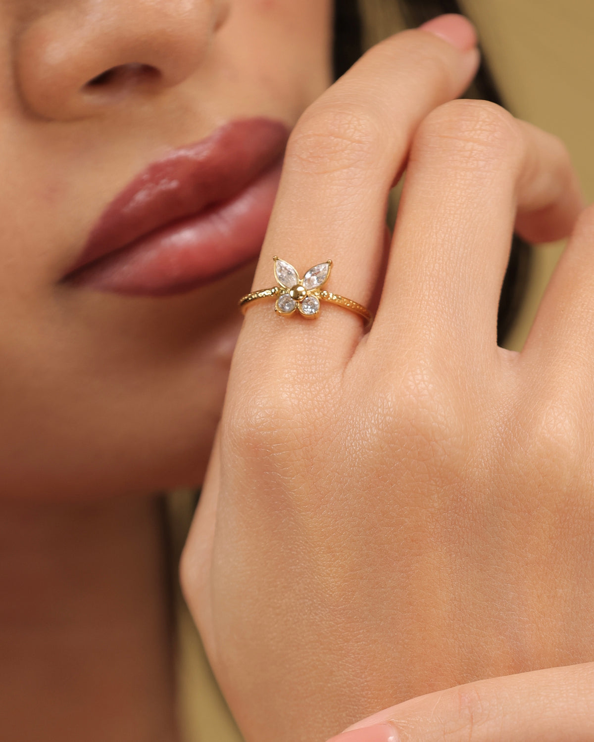 Glamon Golden Wings Ring for Women – Adjustable Gold Stainless Steel Ring High Quality Jewelry Gift