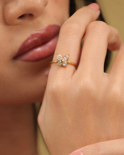 Glamon Golden Wings Ring for Women – Adjustable Gold Stainless Steel Ring High Quality Jewelry Gift