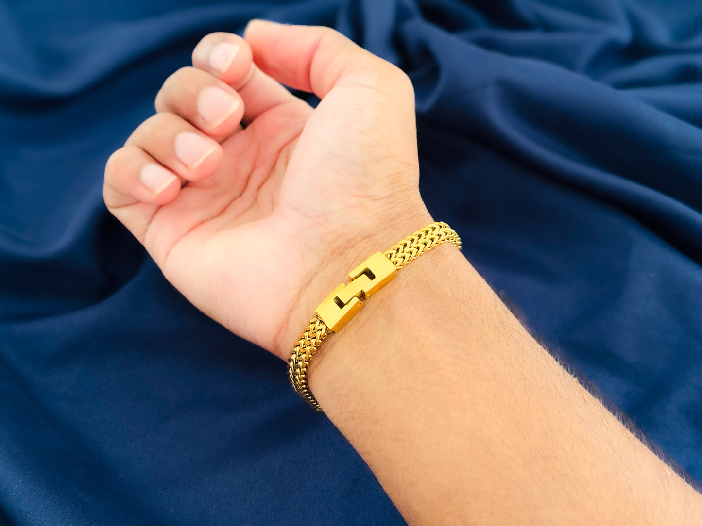 Glamon 6mm Gold Coated Stainless Steel Bracelet for Men | Premium Waterproof Men’s Jewellery