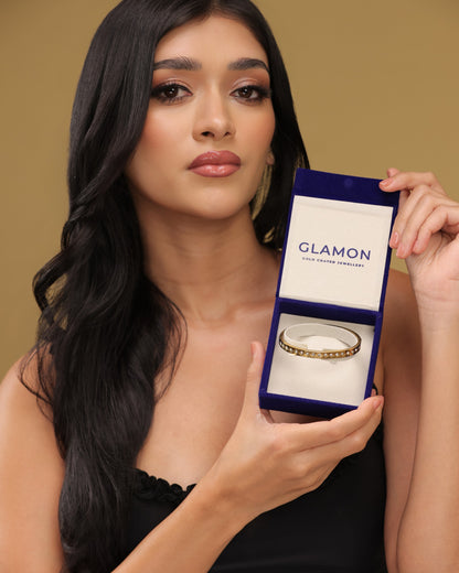 Glamon Zigzara Bracelet for Women – Gold Coated Luxury Crystal Bracelet