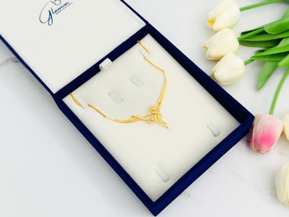 Glamon Luxury Gold Plated Bridal Necklace for Women