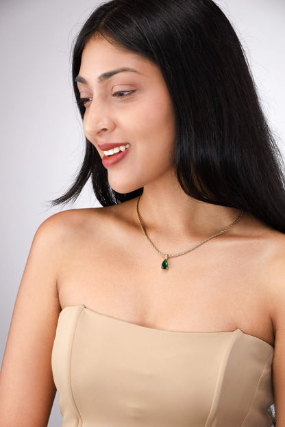 Elegant Birthstone Necklace Gold Coated – Rope Chain Jewelry Gift for Her Sri Lanka