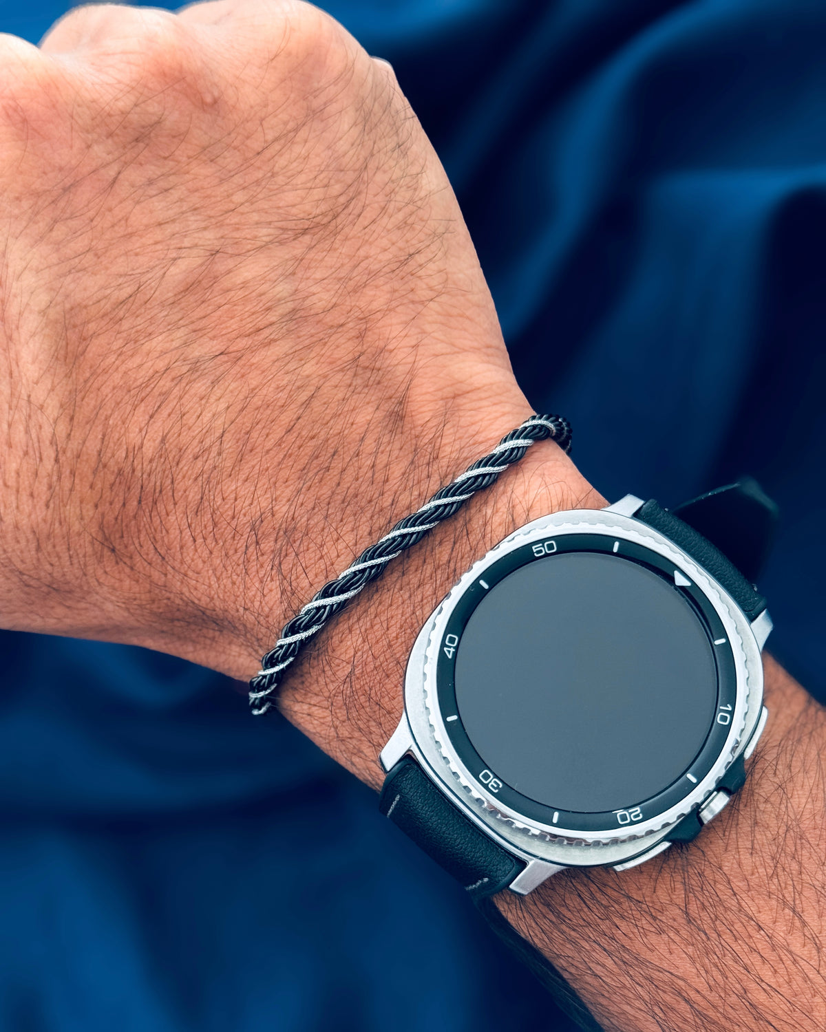 Glamon Trenza Bracelet For Men – Black Waterproof High Quality Nylon Bracelet