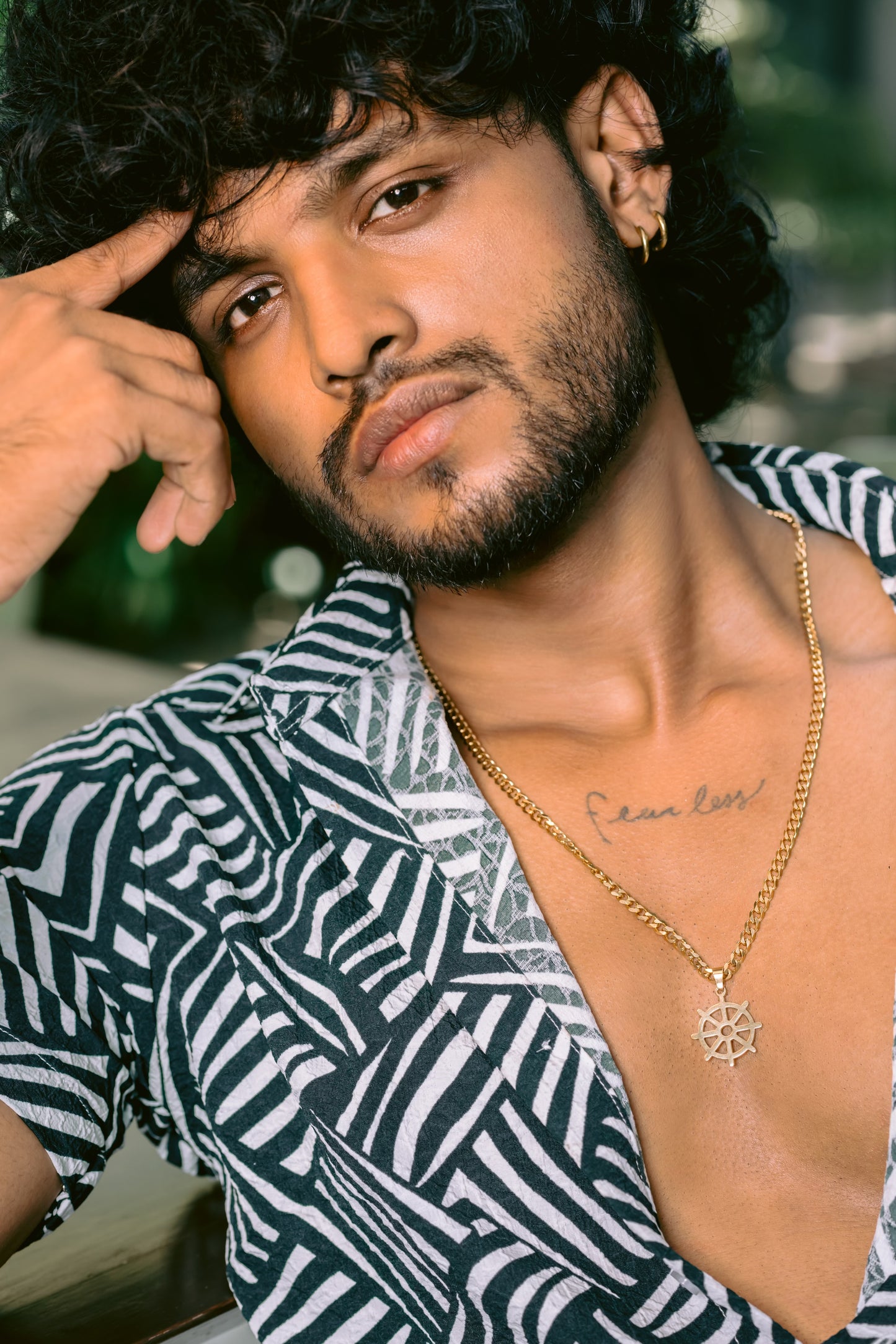 Glamon Darma Chakra Pendant With Cuban Link Chain Necklace- GOLD- Waterproof High Quality Stainless Steel