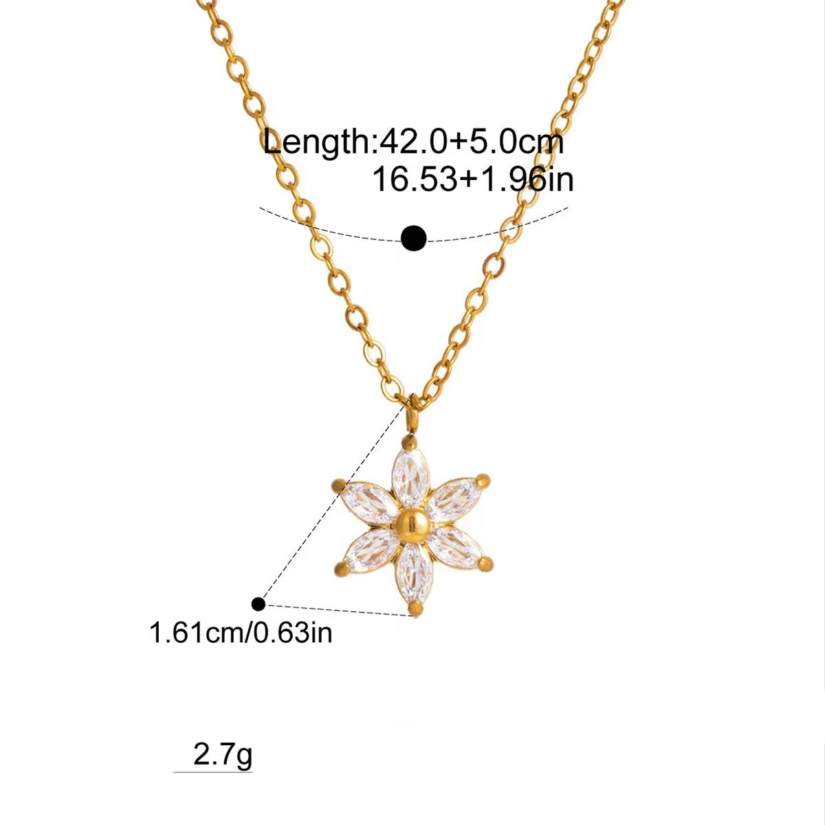 Golden Blossom Flower Necklace for Women | Gold Coated Waterproof Crystal Pendant Necklace