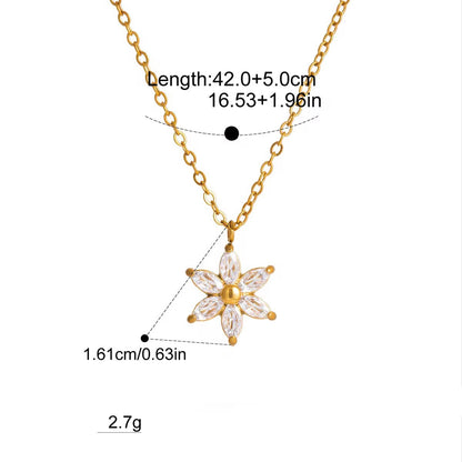 Golden Blossom Flower Necklace for Women | Gold Coated Waterproof Crystal Pendant Necklace