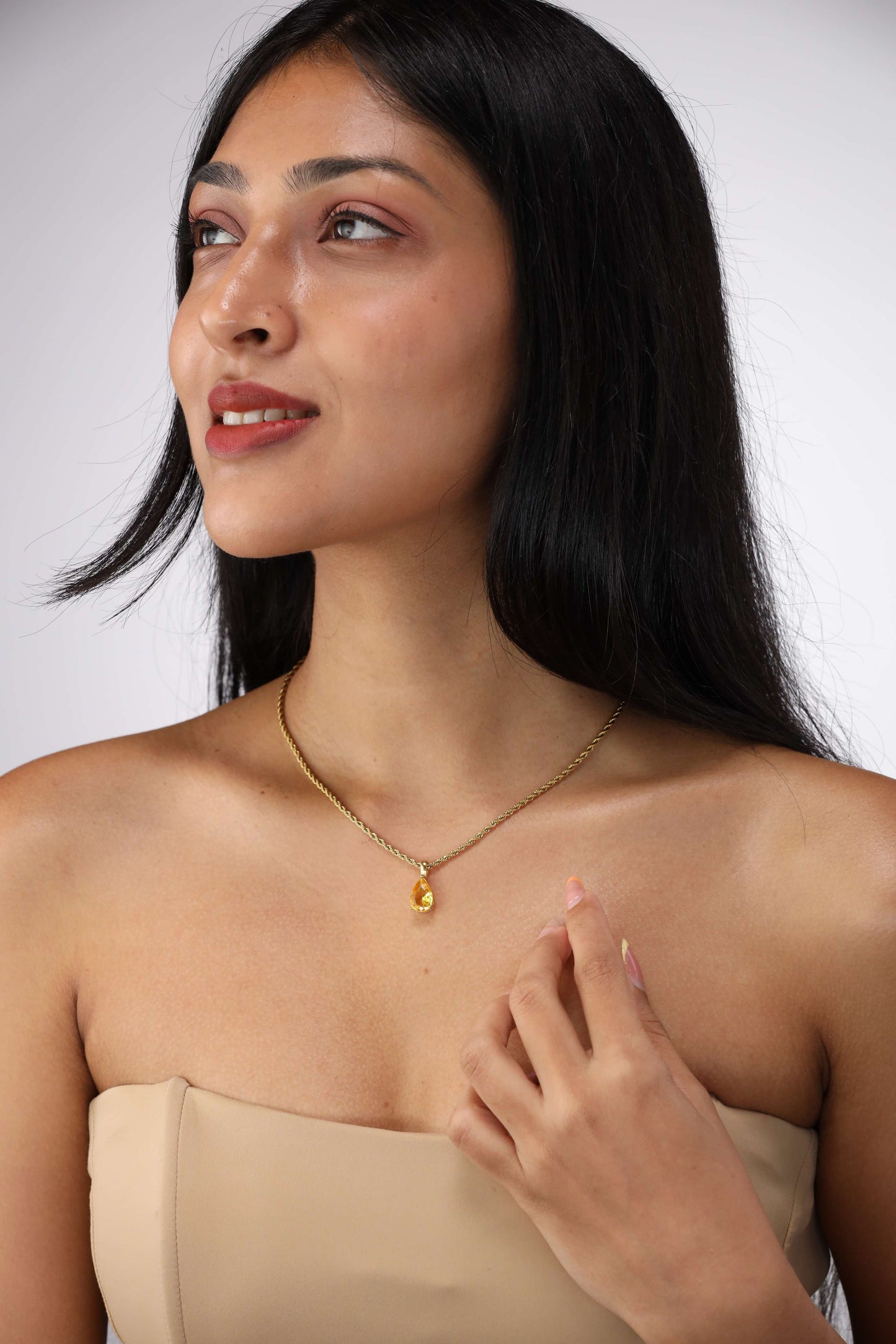 Elegant Birthstone Necklace Gold Coated – Rope Chain Jewelry Gift for Her Sri Lanka