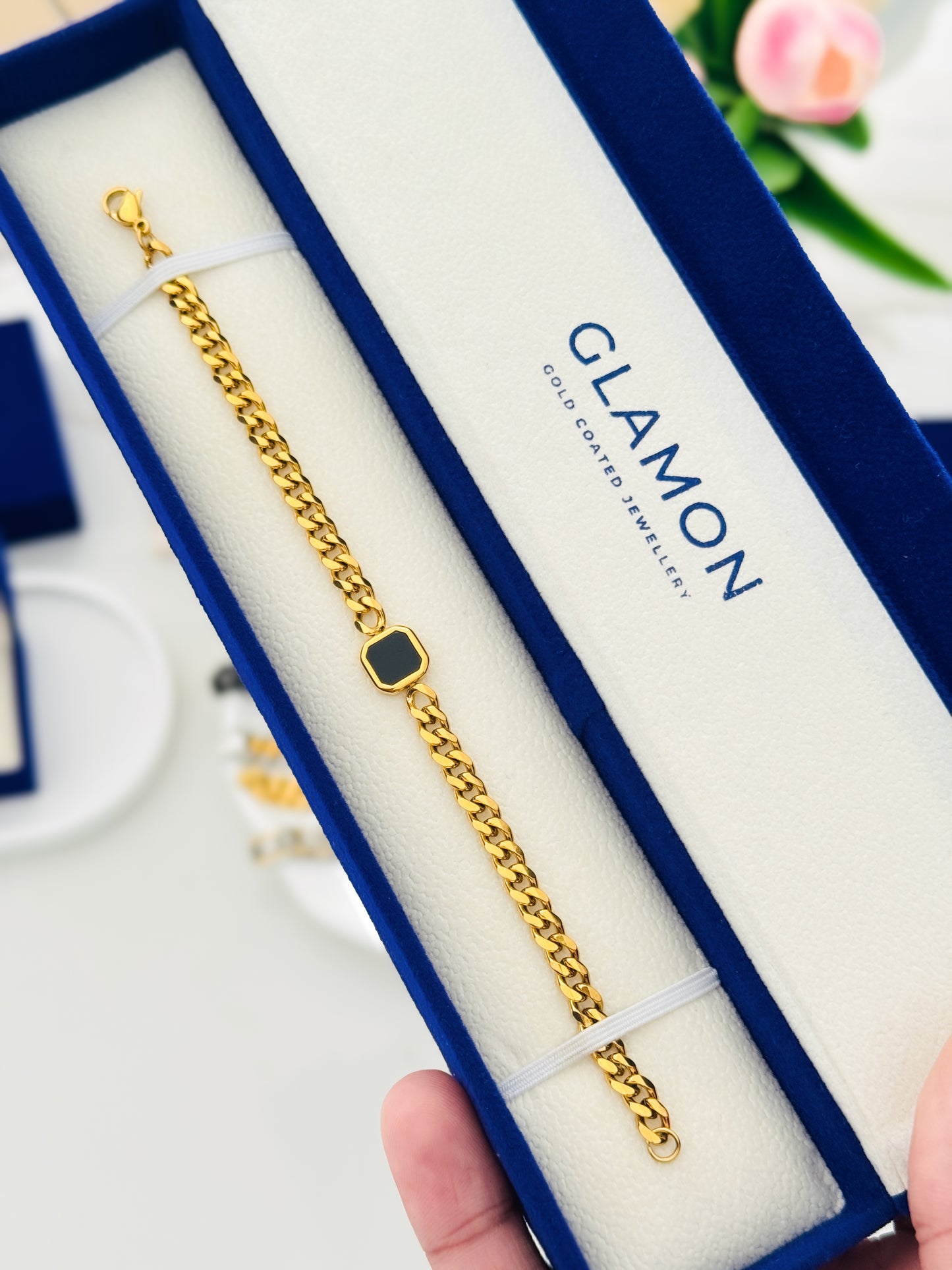 Glamon King’s Cut Bracelet for Men – Gold Coated Stainless Steel Bracelet | Premium Luxury Men’s Jewelry Gift