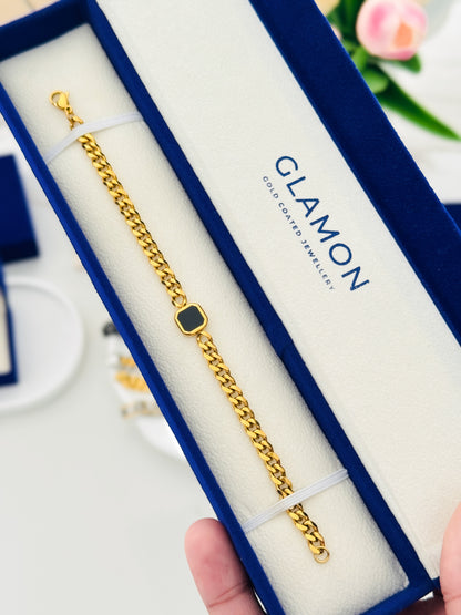 Glamon King’s Cut Bracelet for Men – Gold Coated Stainless Steel Bracelet | Premium Luxury Men’s Jewelry Gift