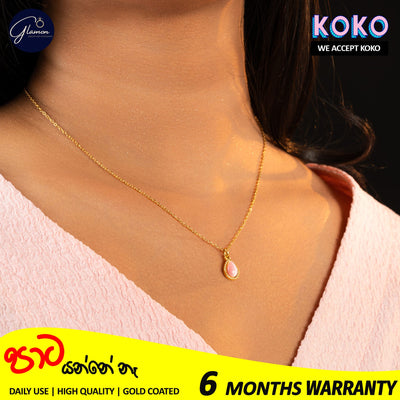 Glamon Amber Glow Necklace For Girls - Nature Cat Eye Stone