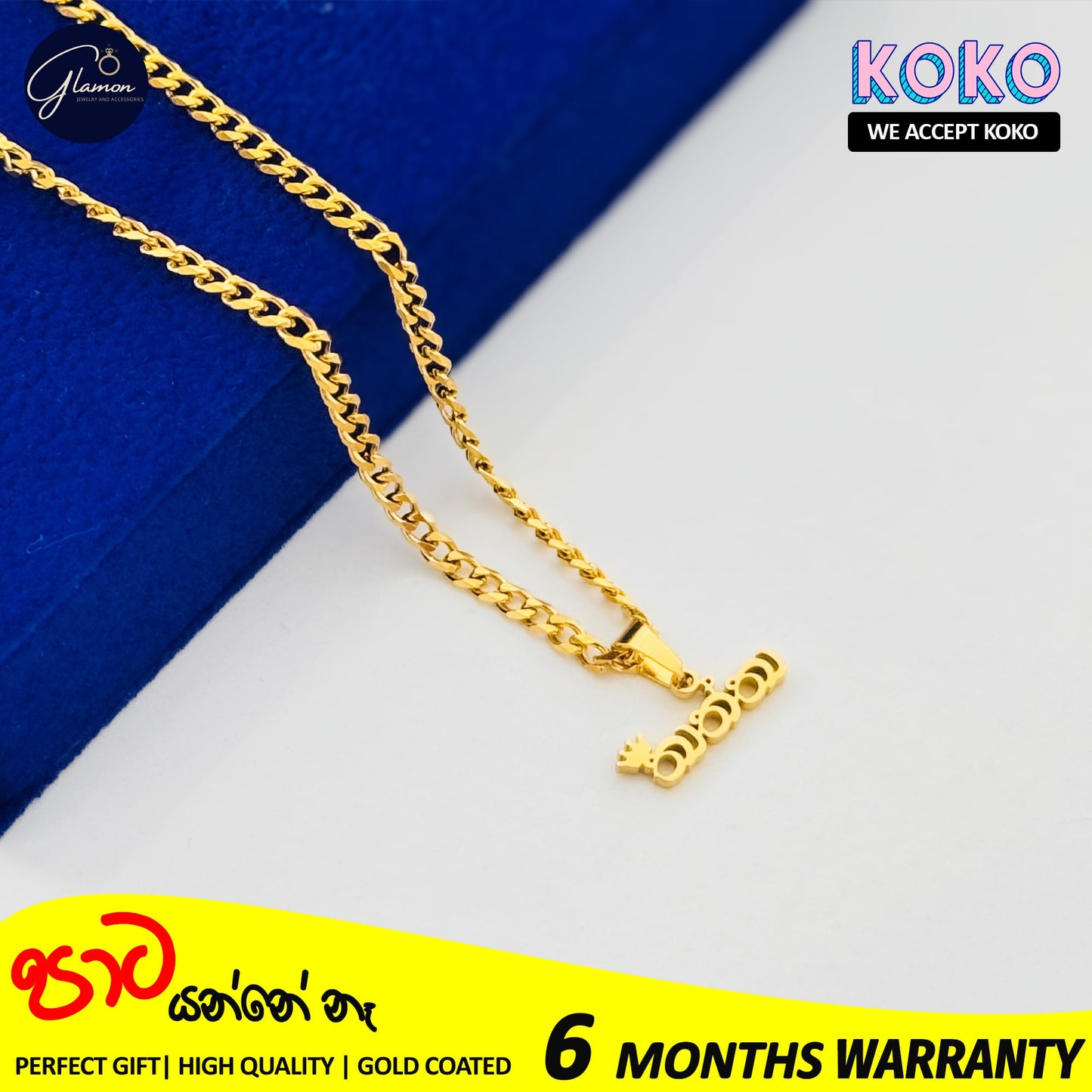 Glamon " Thaththa " Necklace Father's Day Gift Gold Coated Pendant Necklace For Men
