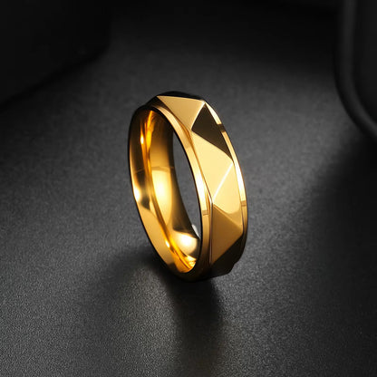 Glamon Prism Ring – Luxury Gold Coated Ring for Men Premium 316L Stainless Steel Waterproof