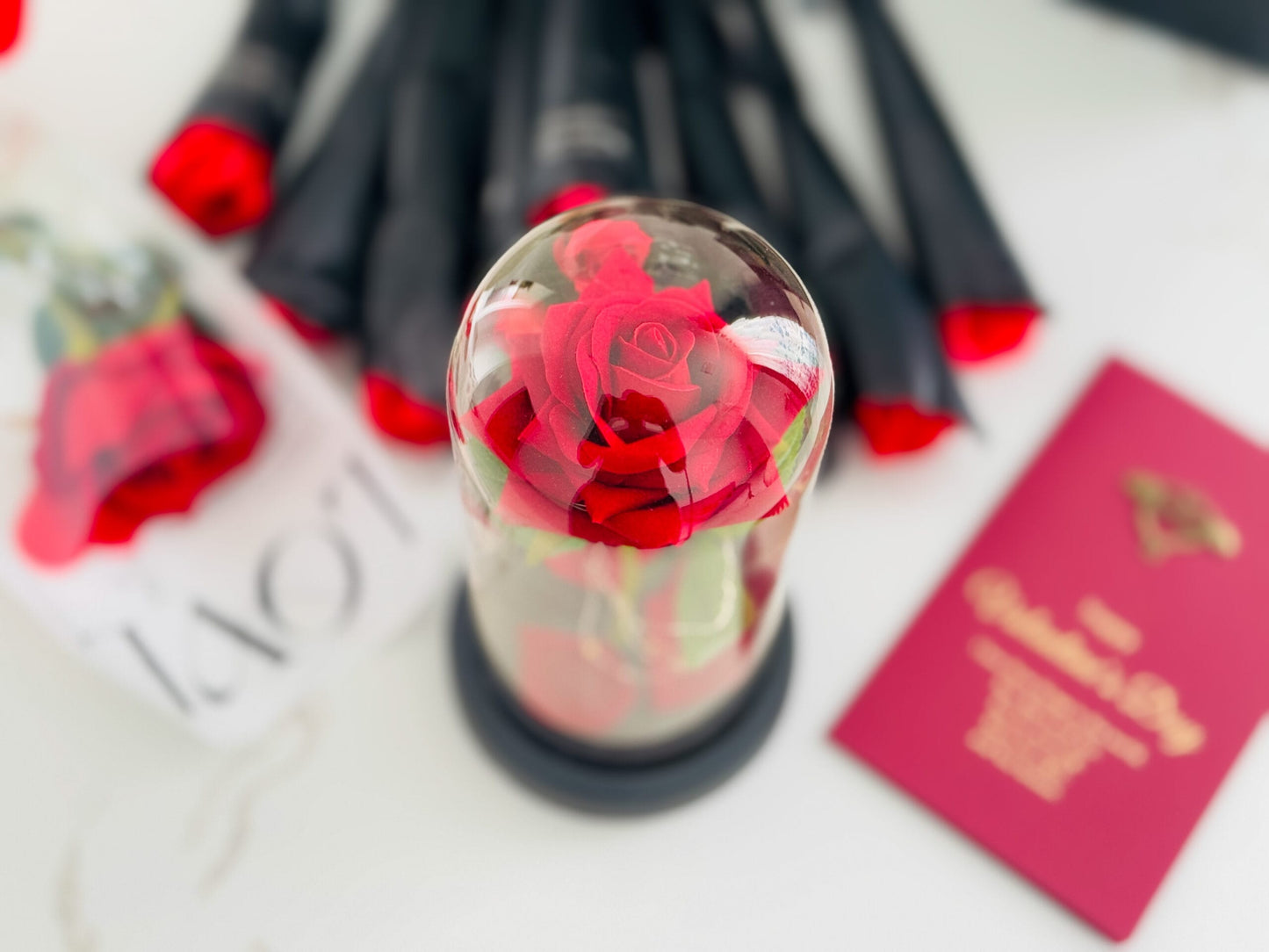 Valentine Gift For GirlFriend -Eternal Red Rose in Glass Dome – A Timeless Symbol of Love