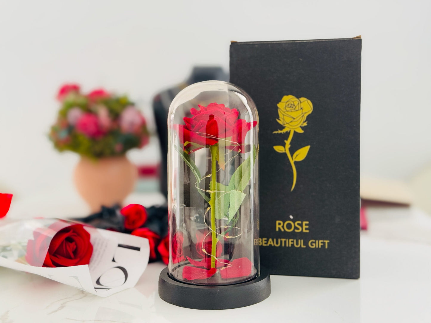 Valentine Gift For GirlFriend -Eternal Red Rose in Glass Dome – A Timeless Symbol of Love