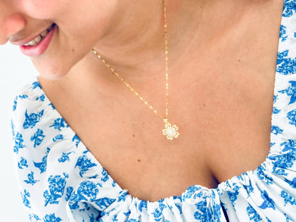 Glamon Flower Pendant Necklace For girls