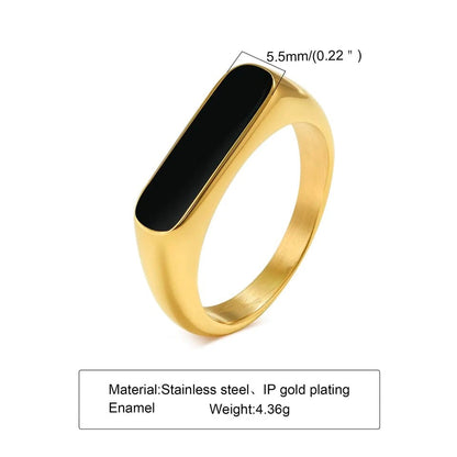 Glamon BlackWave Gold Ring For Men Women Stainless Steel Simple Trendy Fashion Vintage Rings Women Men unisex Jewelery Gift