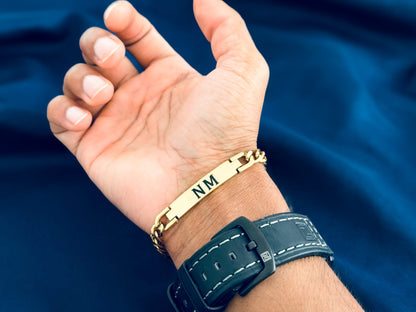 Name Bracelet For Boys - Latest Design - High Polished Premium Quality Finishing - GOLD Coated - Gift For Men