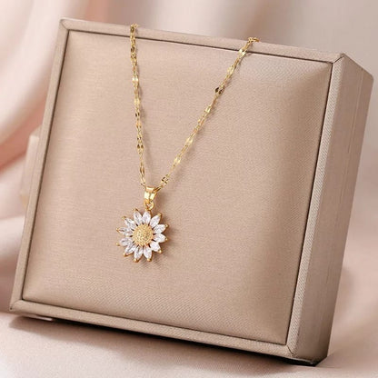Sunflower necklace for girls