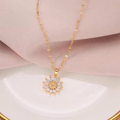 Sunflower necklace for girls