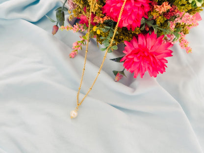 Glamon River Glow Nature Pearl Necklace For Girls - Waterproof -Perfect Gift-High Quality