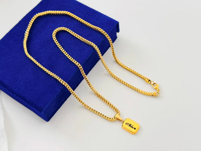 Glamon Name Pendant With Franco Chain Gold Coated High Quality Waterproof Necklace Jewelery Gift