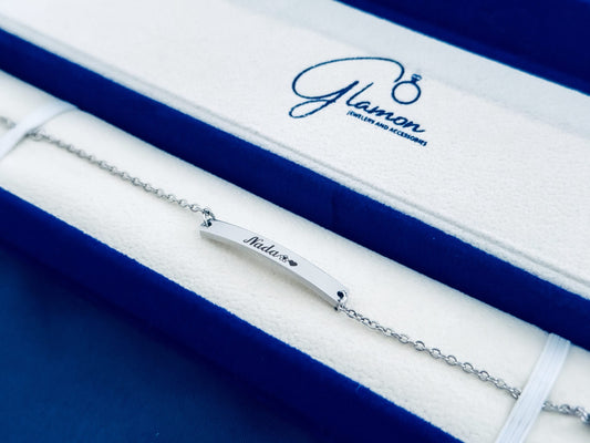 Name Engrave Customized Bracelet Gift For Girls- SILVER