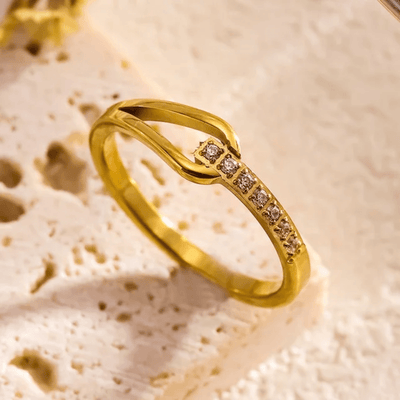 Glamon Nexus Ring For Girls - High Quality Waterproof Gold Coated