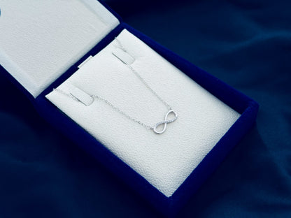 925 Pure Silver Infinity Design Necklace With Sparkling Zircons Timeless Elegance and Symbol of Eternal Love Necklace For Girls Gift