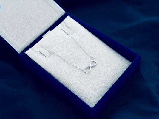 925 Pure Silver Infinity Design Necklace With Sparkling Zircons Timeless Elegance and Symbol of Eternal Love Necklace For Girls Gift
