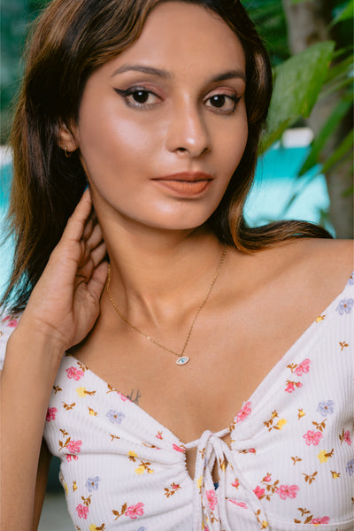 Glamon Evil Eye Necklace for Girls – Premium Gold Coated Stainless Steel Jewelry | Elegant Protection Necklace | Waterproof & Long Lasting Gift for Her