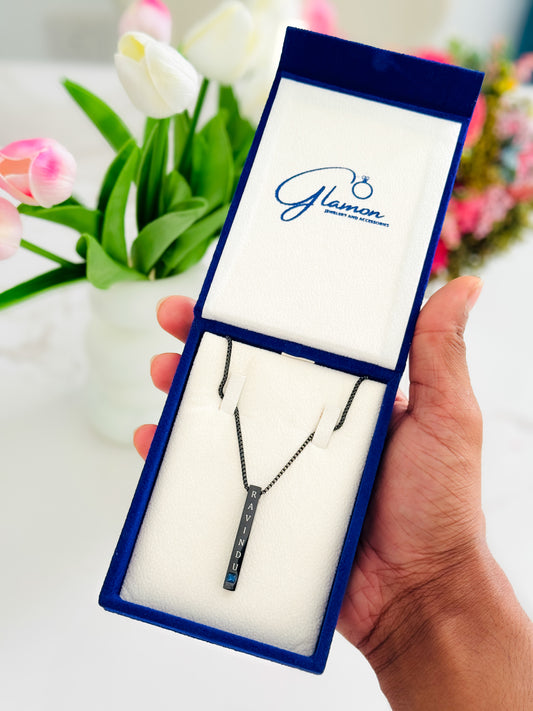 High Quality Customized Name Necklace For Men - BLACK