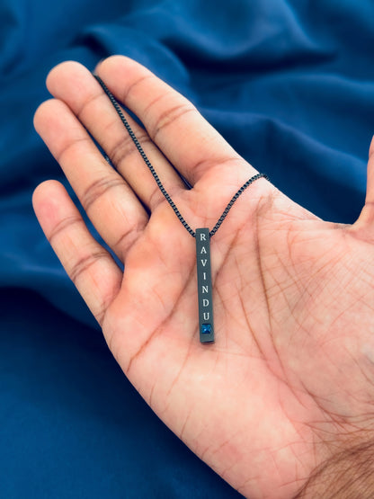 High Quality Customized Name Necklace For Men - BLACK