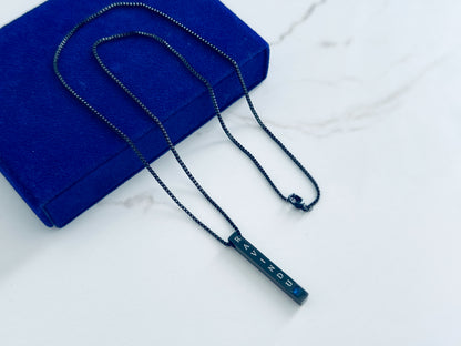High Quality Customized Name Necklace For Men - BLACK