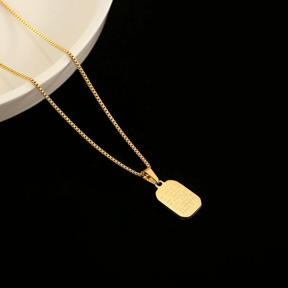 Black Square Rectangle Necklace For Girls Waterproof Trending Korean Fashion Jewellery Gift