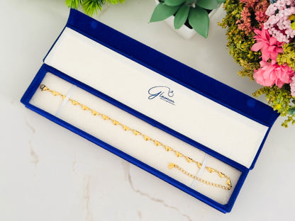 Glamon Gold Coated Pure Heart Anklet For Girls High Quality Waterproof Beach Jewellery