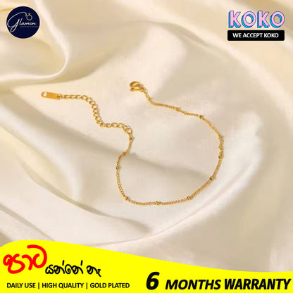 Glamon Radient Dots Anklet High Quality Gold Plated Stainless Steel Ankle Bracelet For Girls Summer Beach Foot Charm Jewellery