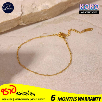 Glamon Radient Dots Anklet High Quality Gold Plated Stainless Steel Ankle Bracelet For Girls Summer Beach Foot Charm Jewellery