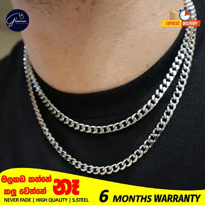 Stainless Steel Cuban Link Necklace For Men Women High Quality Waterproof Necklace